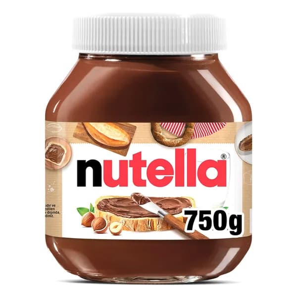 Шоколадная паста Nutella с фундуком и какао, 750 г, кремовая намазка, Турция