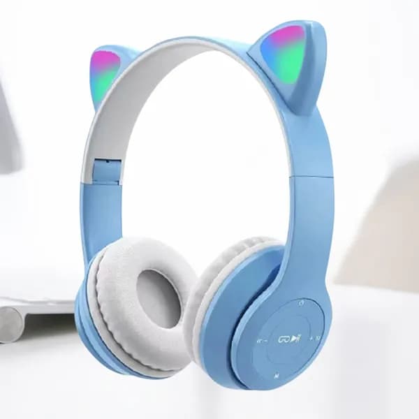 Светящиеся котоушки Bluetooth-наушники P47M, стереозвук, 8 ч работы