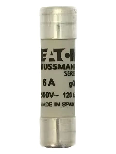 Предохранитель цилиндрический, 10 x 38 6A GG 500V AC, пр-ль Eaton