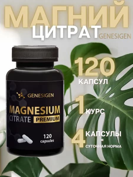 Магния цитрат + витамин В6 /120 капсул