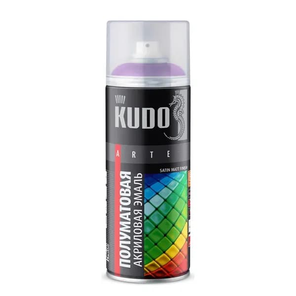 Эмаль универсальная акриловая KUDO SATIN RAL 4008 сигнально-фиолетовая 520 мл арт. KU-0A4008