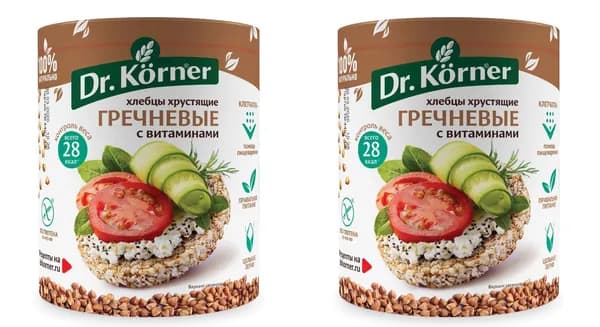 Dr. Korner Хлебцы Гречневые с витаминами, 100 г, 2 шт