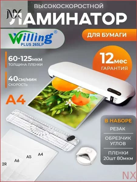 Пакетный ламинатор , формат А4, белый, черный матовый