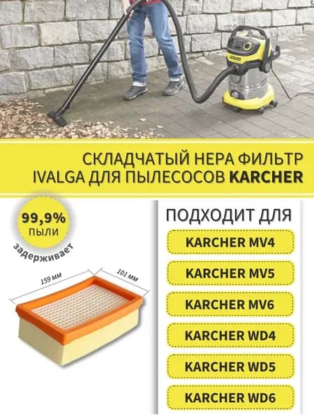 Фильтр для пылесоса Karcher 2.863-005.0, WD 4,5,6
