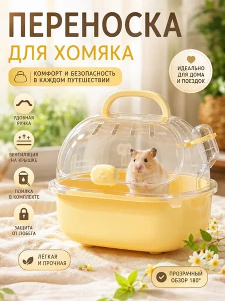 Переноска для хомяка с поилкой и вентиляцией