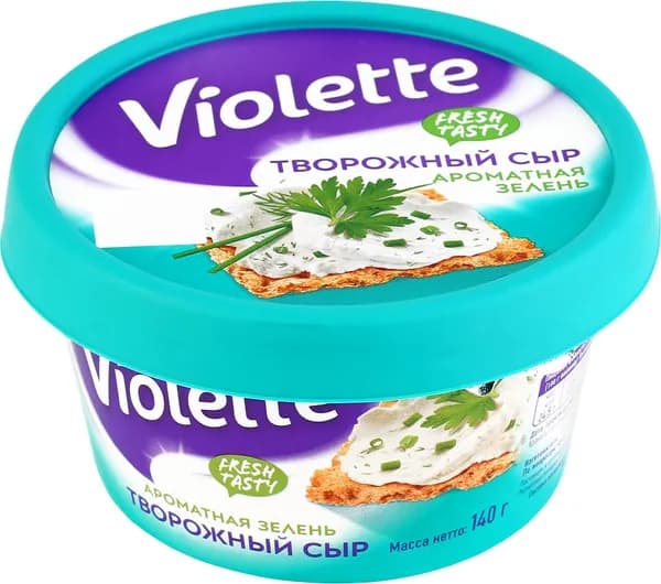 Сыр творожный КАРАТ Violette с зеленью 70%, без змж, 140г 3 шт.