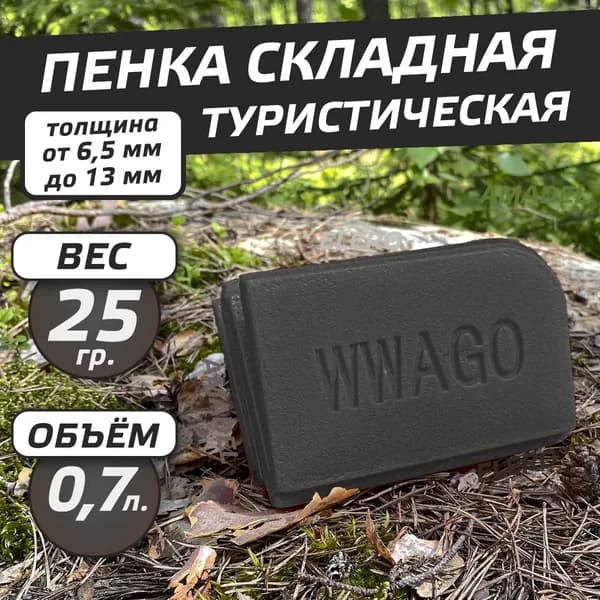 Сидушка туристическая, пенка складная туристическая, черный