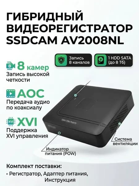 Видеорегистратор SSDCAM AV-2008NL (AOC)