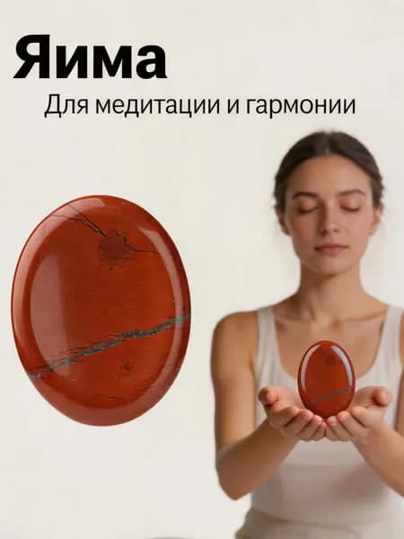 Массажный камень красная яшма для пальцев, медитации, снятия стресса, 1 шт.