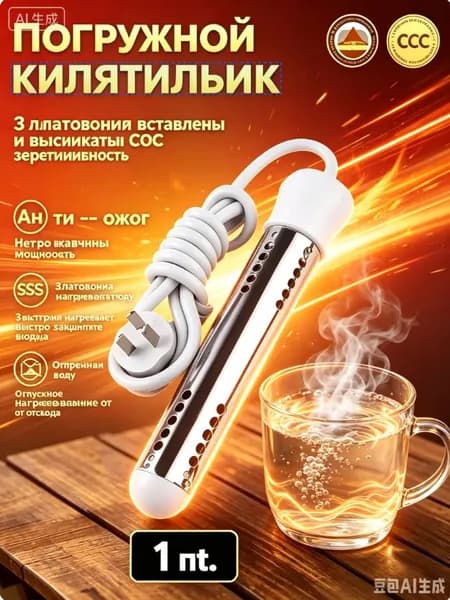 кипятильник погружной электрический 2000вт,кипятильник электрический погружной большой/белое