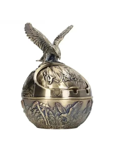 Пепельница Eagle - Винтажная металлическая пепельница с орлом, ретро дизайн для дома и офиса