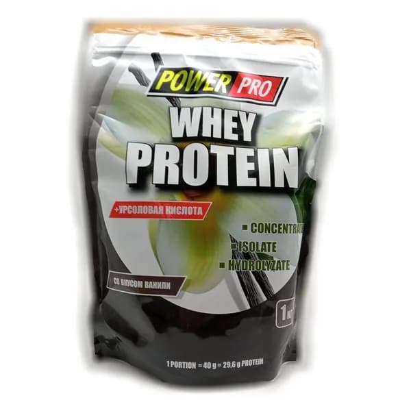 Сывороточный протеин Whey Protein 1000 гр (Power Pro). Вкус: Ваниль