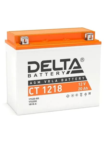 Аккумулятор мотоциклетный Delta CT1218 YTX20-BS 12V 20Ah AGM