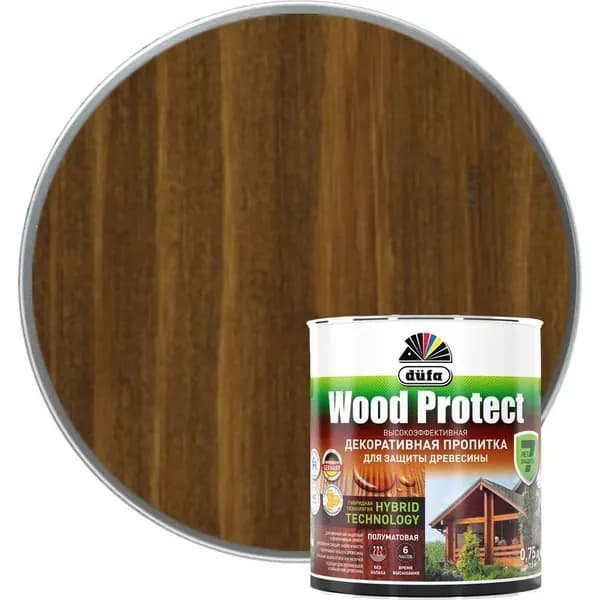 Пропитка для защиты древесины Dufa Wood Protect орех 750 мл МП000015766
