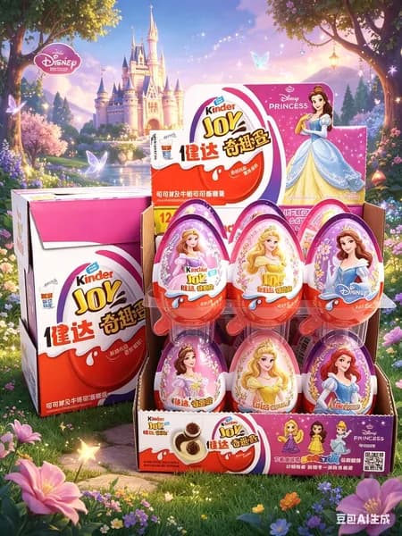 Киндер Джой Kinder Joy Чудо Яйцо Дисней Принцессы, 1 шт, шоколадное яйцо с сюрпризом игрушкой для девочек