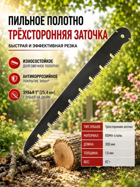 Пила туристическая, длина лезвия: 30 см
