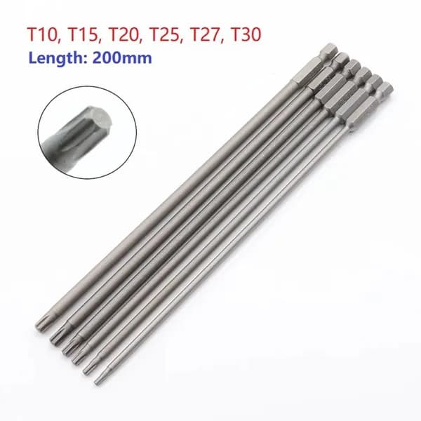 200 мм магнитные биты для крестовой отвертки/ для T10 T15 T20 T25 T27 T30/ 1/6 шт.
