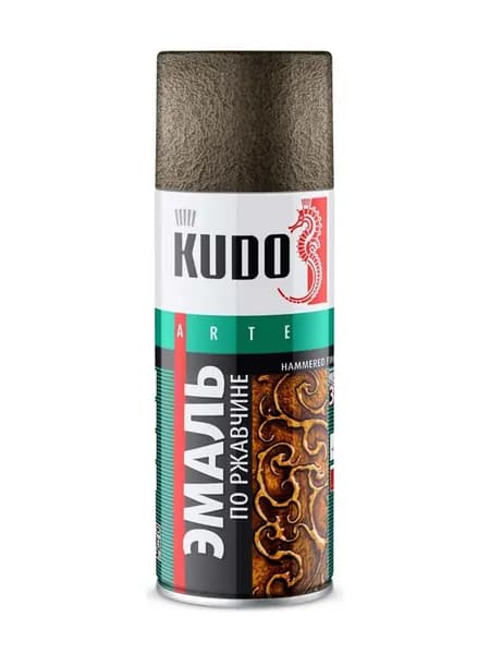 Эмаль по ржавчине молотковая KUDO серебристо-коричневая 520 мл. арт. KU-3008