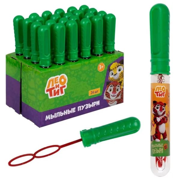 Мыльные пузыри маленькие 1TOY Лео и Тиг, игрушки для улицы, ванны, 60 мл, 1 шт.