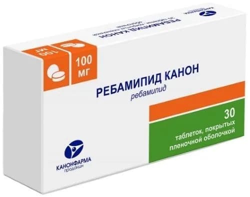 Ребамипид Канон, таблетки, покрытые пленочной оболочкой 100 мг, 30 шт.