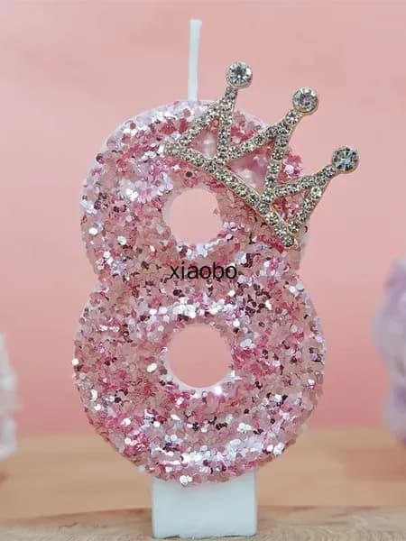 Свечи для торта цифра 0, цифра 1 "8", 7.5 см х 4 см, 1 шт