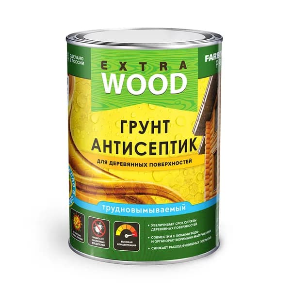 Грунт-антисептик для дерева Farbitex Profi Wood, 0,8 л