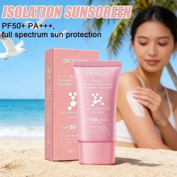 Солнцезащитный крем для лица с муцином улитки SPF 50+ PA+++, 50 г, увлажняющий антивозрастной крем от загара и пигментации, база под макияж
