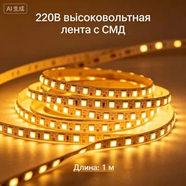 Светодиодная лента 12 Вт, IP20, Теплый белый, 1 шт
