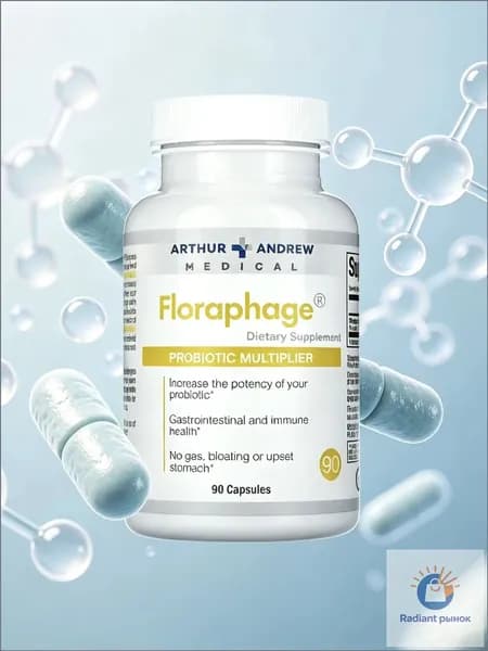 Arthur Andrew Medical, Floraphage, пробиотический мультипликатор, 1 000 000 КОЕ, 90 капсул