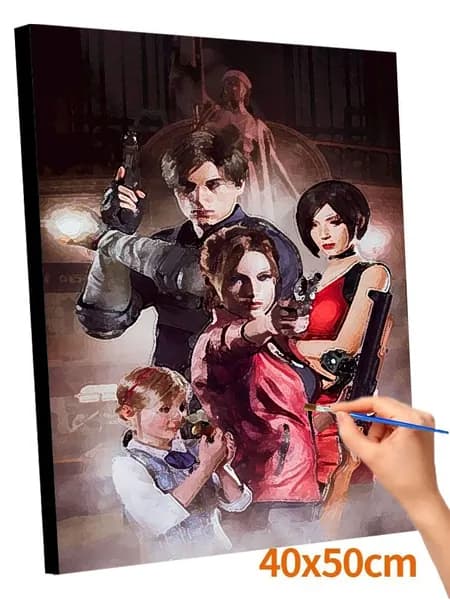 Картина По Номерам Для Взрослых Начинающих, 40x50см,Resident Evil 2 Игровой Фильм