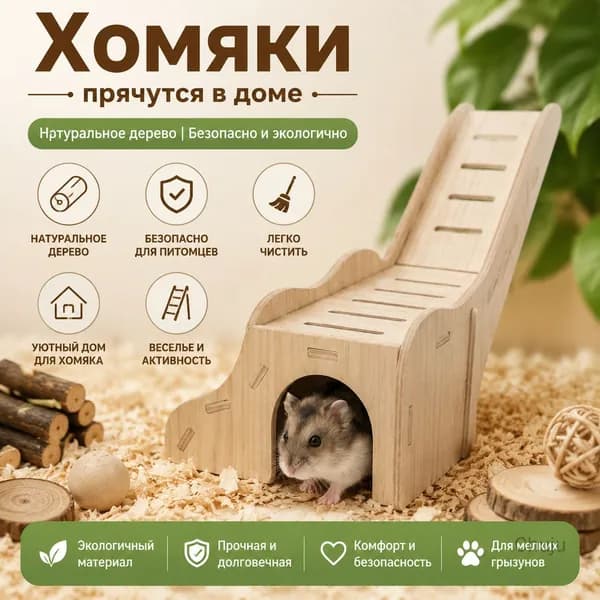 Хомяки прячутся в доме
