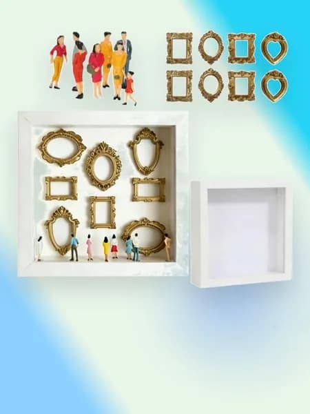 Миниатюрная фоторамка-теневой бокс DIY, Белый без света