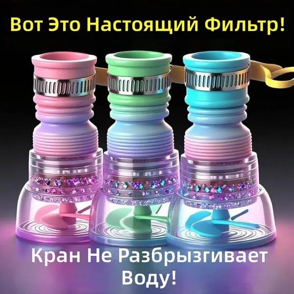 Насадка-фильтр для кухонного смесителя с турбиной, розовая без упаковки