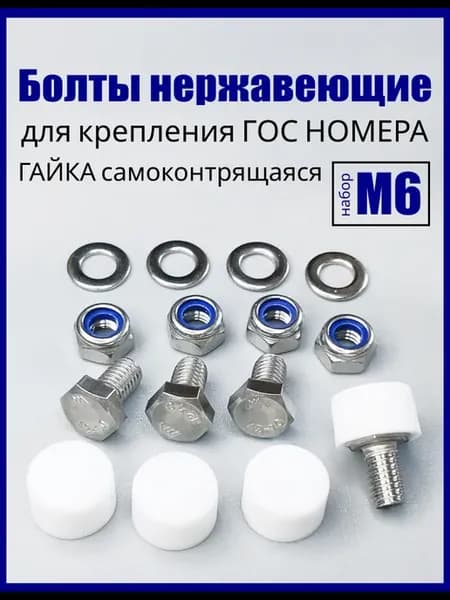 Болты нержавеющие для крепления номера к рамке М6