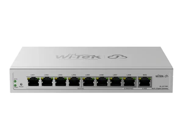 Контроллер Wi-Fi Wi-Tek WI-AC108P v2 для управления 64 Wi-Fi точками доступа, 7хGE 2х2.5G, 8 PoE