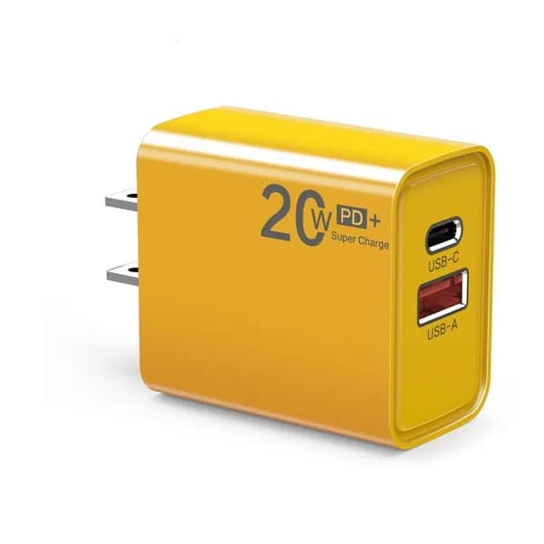 20W Быстрая зарядка USB Type C PD Совместимый портативный, Желтый - US