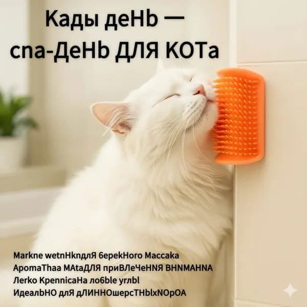 Чесалка для кошек от шерсти на стену с мятой угловая