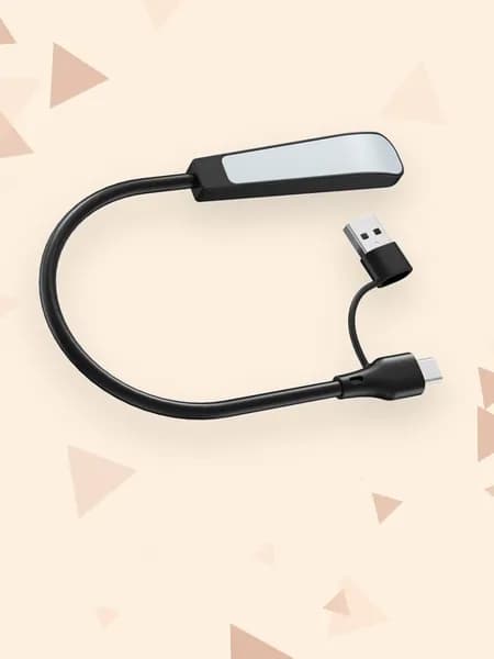 Портативная гибкая светодиодная лампа USB Type C для чтения с компьютера, Черный - USB-штекер типа C