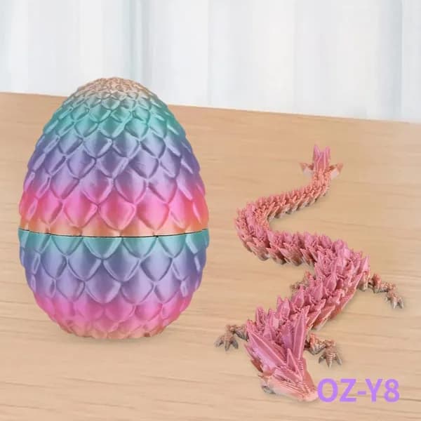 3D-печать дракон и яйцо из ПЛА, высота яйца 8,5 см, длина дракона 22 см, набор конфетных цветов