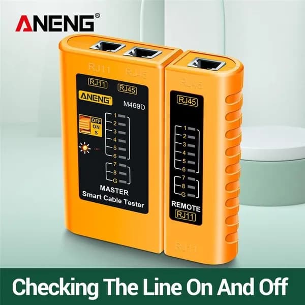 Тестер кабелей ANENG M469D для проверки RJ45 и RJ11