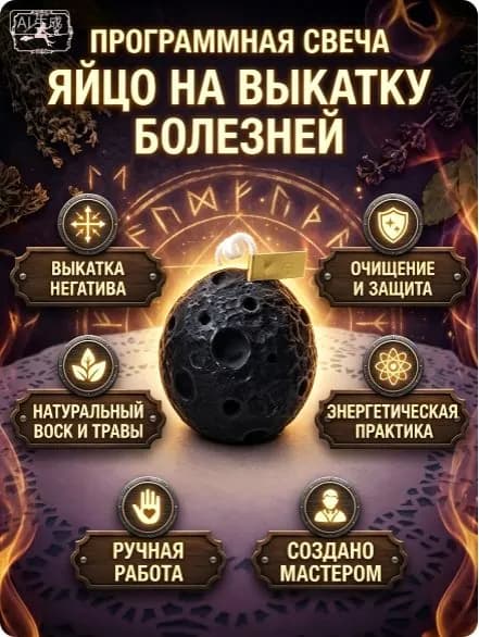 Программная свеча "Яйцо на выкатку болезней". Малая.