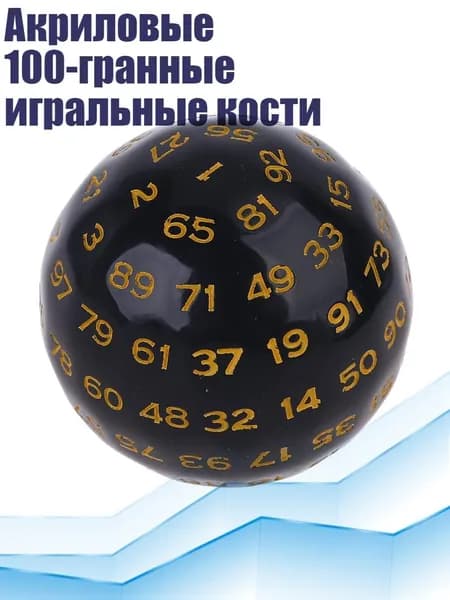 Акриловые 100-гранные игральные кости, Жёлтый