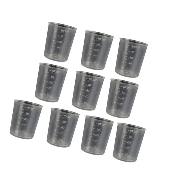 Набор из 5 прозрачных мерных цилиндров, 100ml