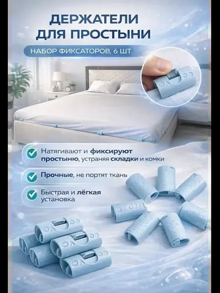Держатель для простыни набор фиксаторов зажимы пластиковые!$