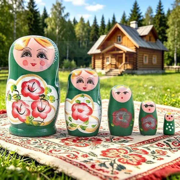 Матрешка из дерева 5 уровней, ручная роспись, народный стиль, игрушка для детей, сувенир