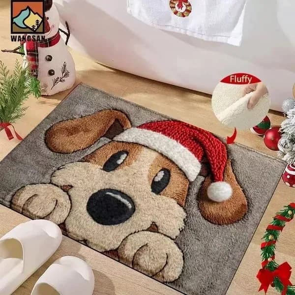 Ковер 40x60 см коричневый, светло-серый