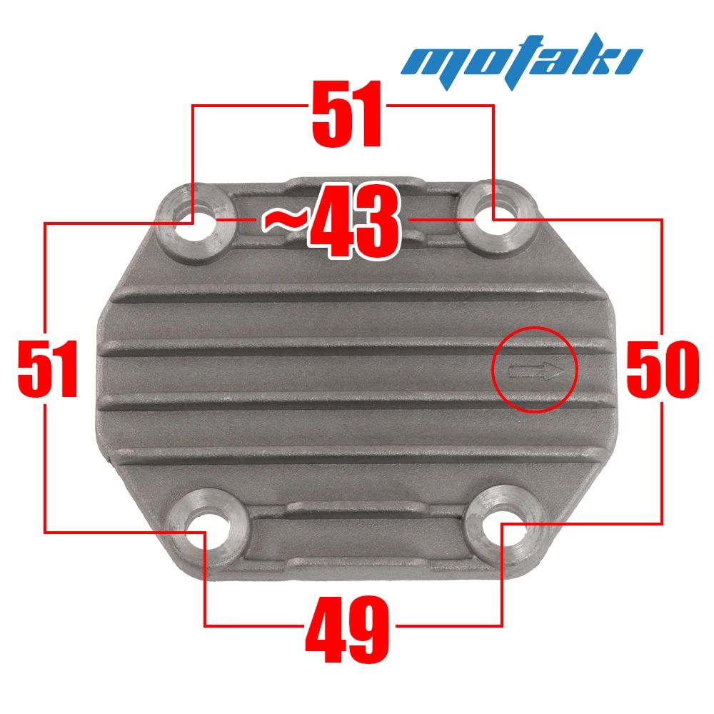 Крышка головки YX125, YX140 (квадратная передняя РМШ43) ТИП1