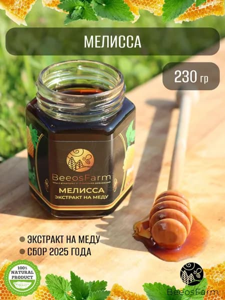 Натуральный мед с мелиссой от BeeosFarm