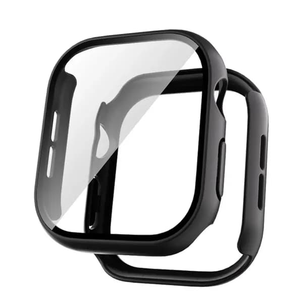 Закаленное стекло + чехол для аксессуаров Apple Watch 40 41 42 44 45 46 мм Защитная пленка для экрана Apple watch Case Серии 10 9 8 7 SE 6 5 4