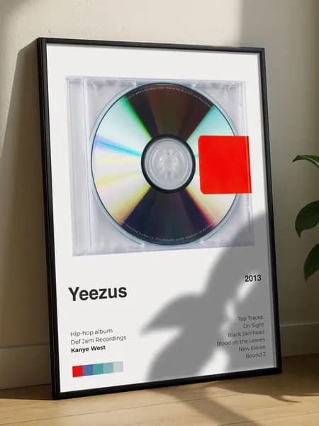 Постер плакат "Yeezus" А4, музыкальный альбом, Kanye West, интерьерный, без рамы, плотная матовая фотобумага 21x30 см